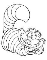 A coloring page of alice in wonderland